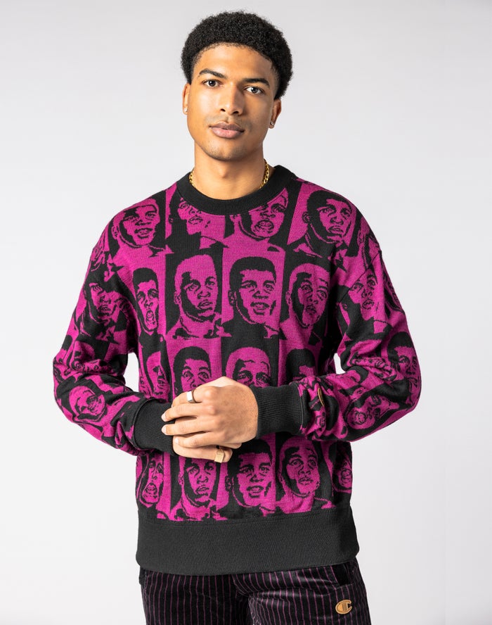 Champion Herre Sweatshirt Sort/Pink - Muhammad Ali™ Cashmere-Blend Sweater By Don C - Danmark QFD-02